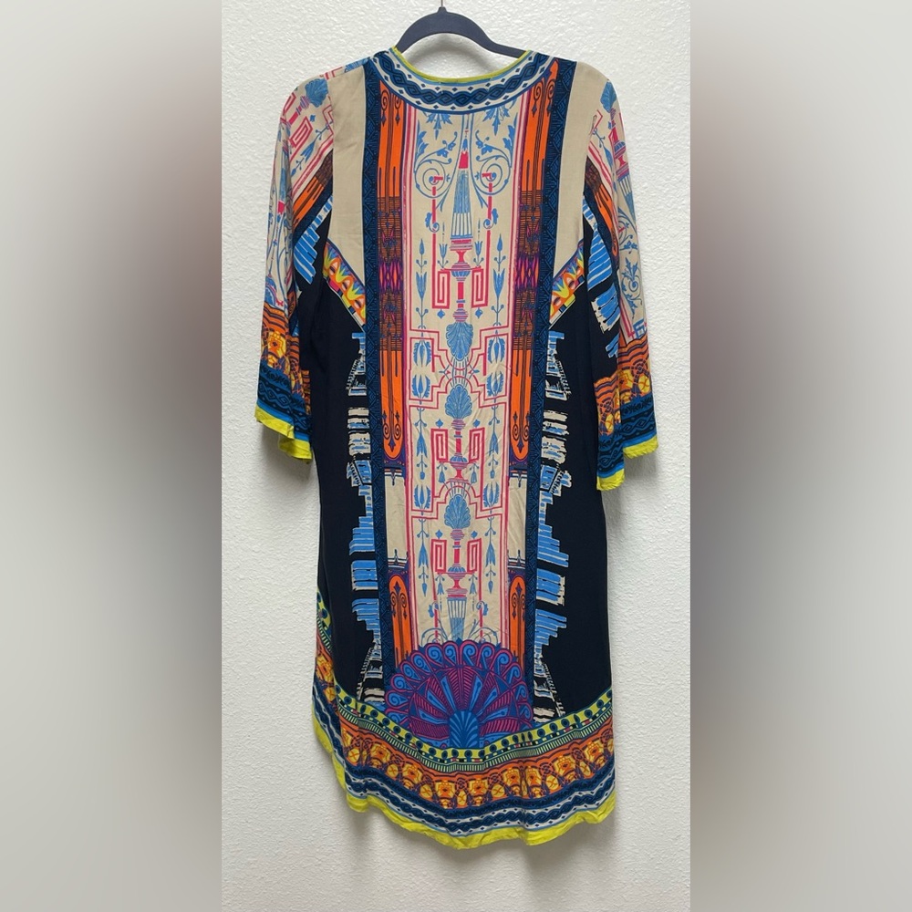 Flying Tomato Blue and Yellow Kimono Women’s Large Cover Up Open Front Top